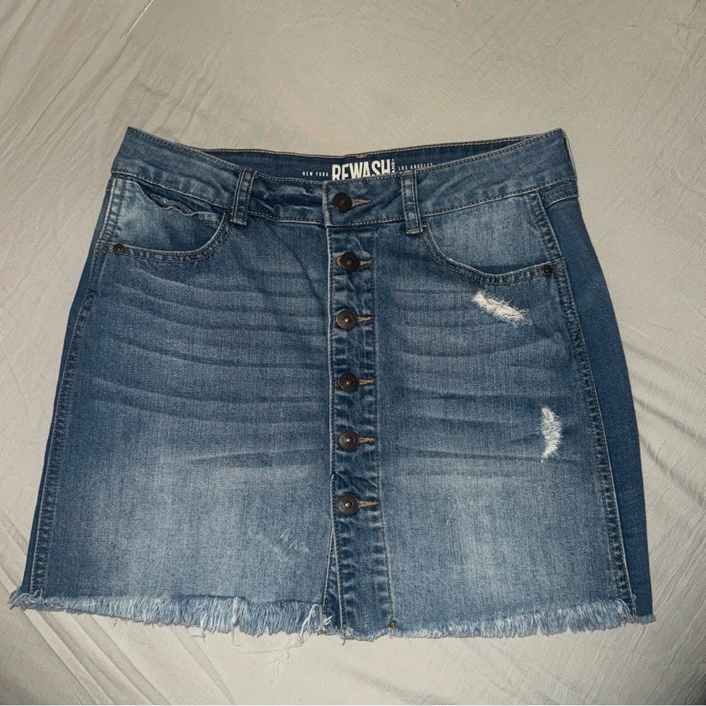 Rewash Women's Blue Denim Skirt